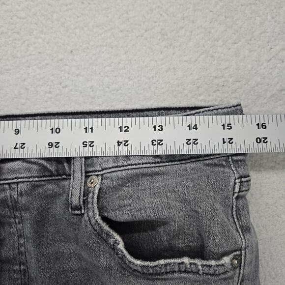 Agolde Nico High Rise Slim Jeans Womens 31 Raw Hem Ankle Button Fly Chime Gray - Picture 9 of 11